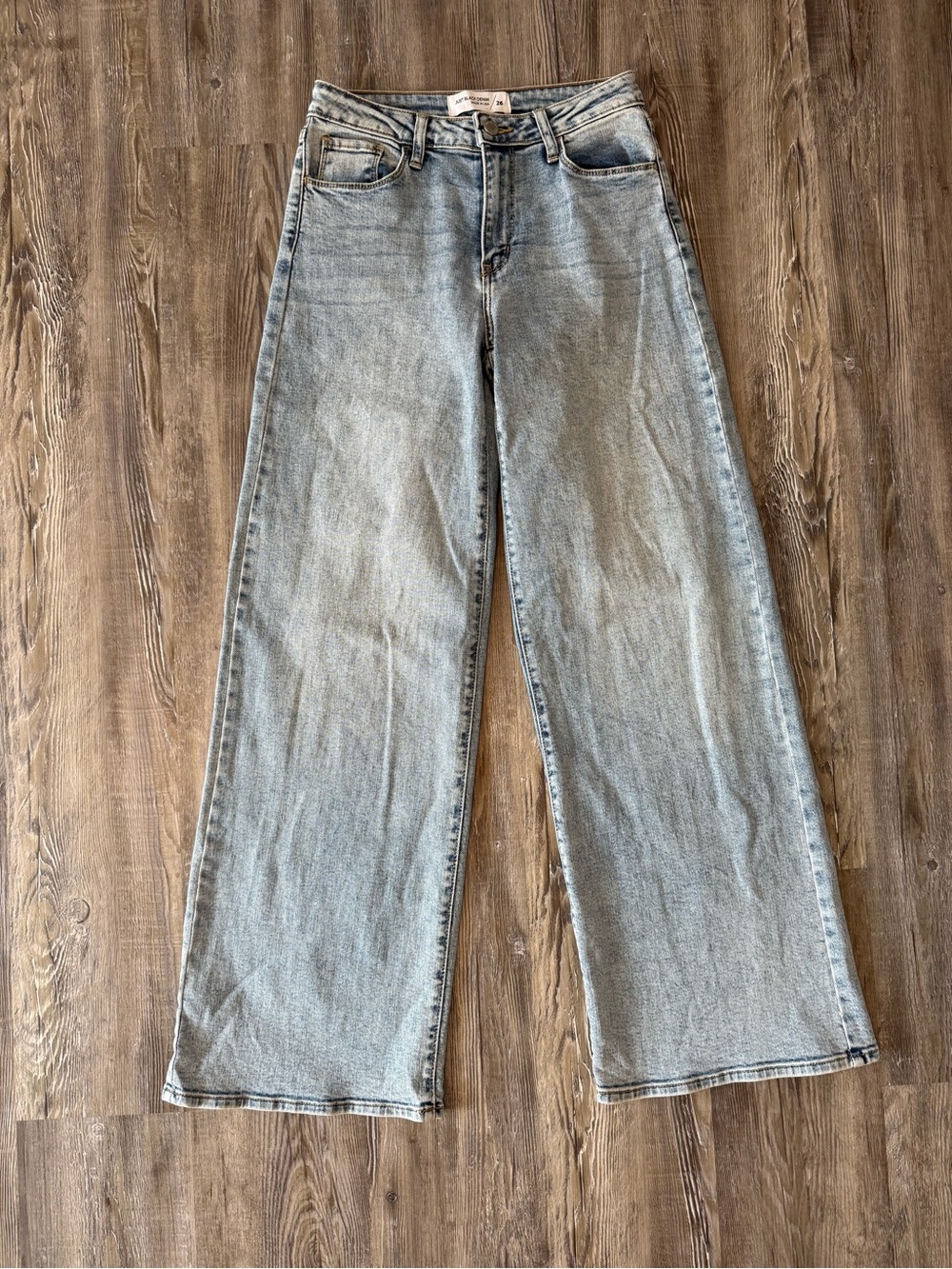 Just Black Denim Light Wash Wide Leg Jeans Size 26